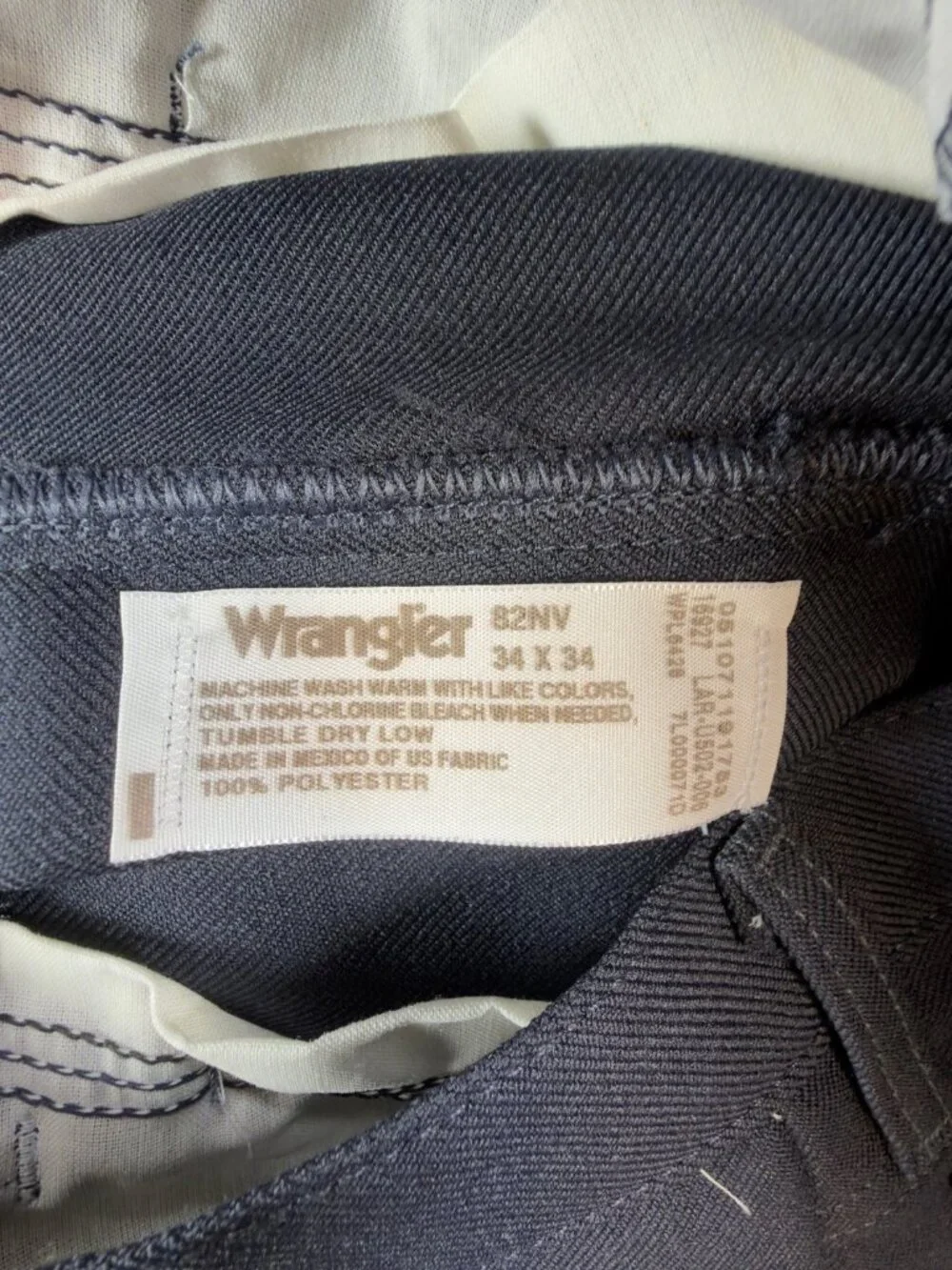 Wrangler Mens Y2K Wrancher Bootcut Dress Pants 34x34 Navy Polyester NWT 82NV